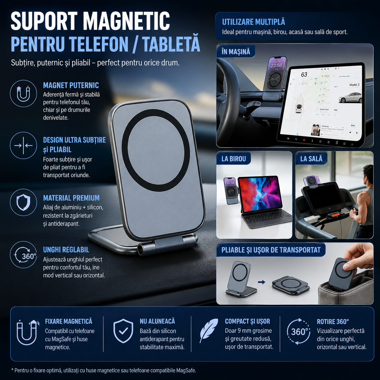 MagFold™ – Αναδιπλούμενη μαγνητική υποστήριξη για τηλέφωνο και tablet