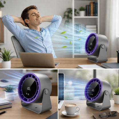 Vortiq™ – Έξυπνος Αθόρυβος Ανεμιστήρας με Ψηφιακή Οθόνη