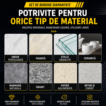 DrillX Pro™ – Σετ Διαμαντοτρύπανων για Γωνιακό Τροχό (6/8/10/12 mm)