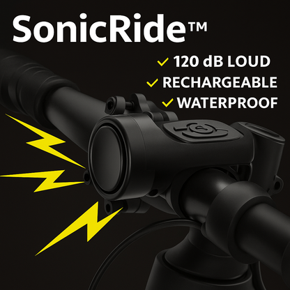 SonicRide™ – Επαναφορτιζόμενο ηλεκτρικό κόρνα για ποδήλατο, 120 dB