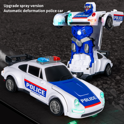 PoliceBot™ – Μεταμορφώσιμο Αστυνομικό Αυτοκίνητο με Φώτα, Ήχους και Εφέ Καπνού