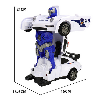 PoliceBot™ – Μεταμορφώσιμο Αστυνομικό Αυτοκίνητο με Φώτα, Ήχους και Εφέ Καπνού