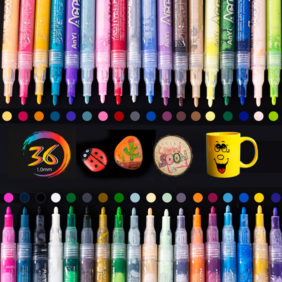 ColorCrafter™ - Μαρκαδόροι Premium για γυαλί, ξύλο και ακρυλικό (Σετ των 18)