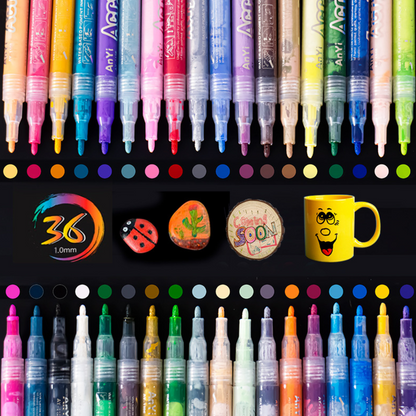 ColorCrafter™ - Μαρκαδόροι Premium για γυαλί, ξύλο και ακρυλικό (Σετ των 18)