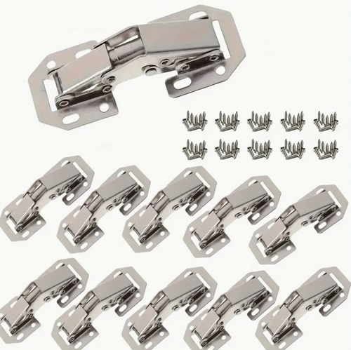 FlexHinge™ – Σετ 10 γυαλισμένων μεταλλικών μεντεσέδων για πόρτες επίπλων