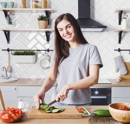 PrepBoard Duo™ – Κόφτης μπαμπού με πλαϊνούς δίσκους για συλλογή