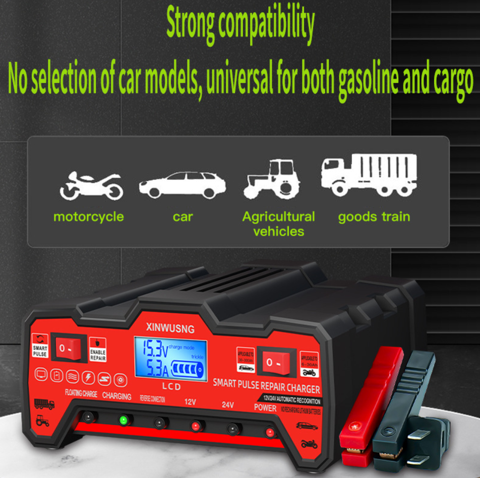PulseCharge™ - Έξυπνος φορτιστής 12V/24V με οθόνη LCD και λειτουργία "επισκευής παλμών"