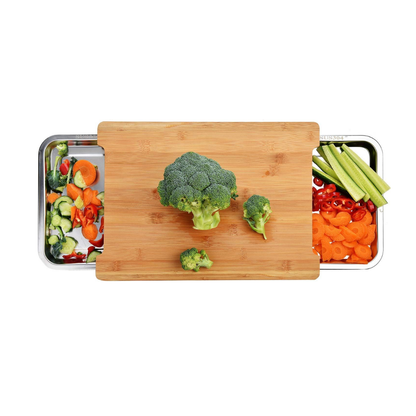 PrepBoard Duo™ – Κόφτης μπαμπού με πλαϊνούς δίσκους για συλλογή