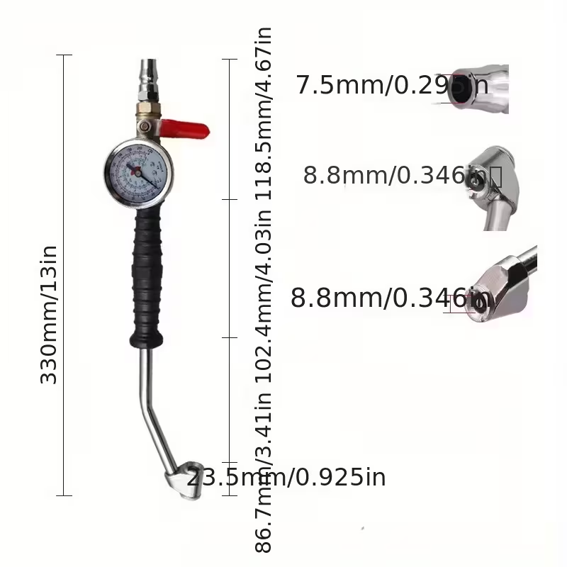 AirPro Gauge™ - Επαγγελματική συσκευή ελέγχου φουσκώματος και πίεσης ελαστικών (0–220 PSI)