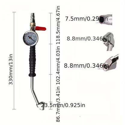 AirPro Gauge™ - Επαγγελματική συσκευή ελέγχου φουσκώματος και πίεσης ελαστικών (0–220 PSI)