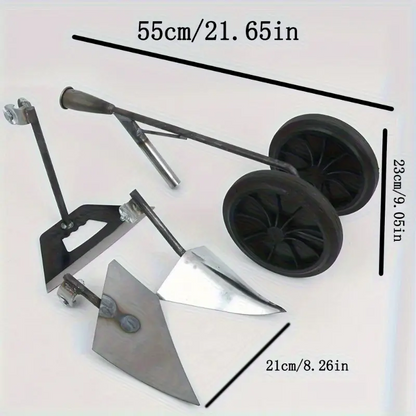 AgroWheel Pro™ – Πολυλειτουργική γεωργική σκαπάνη σε τροχούς με 3 εναλλάξιμες κεφαλές