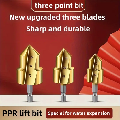 PipePro™ – Σετ Κλιμακωτών Τρυπανιών 3 τεμαχίων για σωλήνες PPR