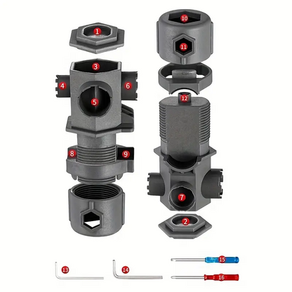 AquaKey™ – Κλειδί βρύσης νεροχύτη 16 σε 1