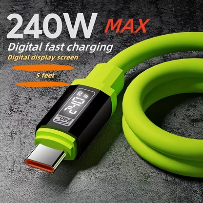 🔥1+1 ΠΡΟΣΦΟΡΑ!🔥UltraWatt™ – Καλώδιο γρήγορης φόρτισης 240W Type-C, ψηφιακή οθόνη, 2m
