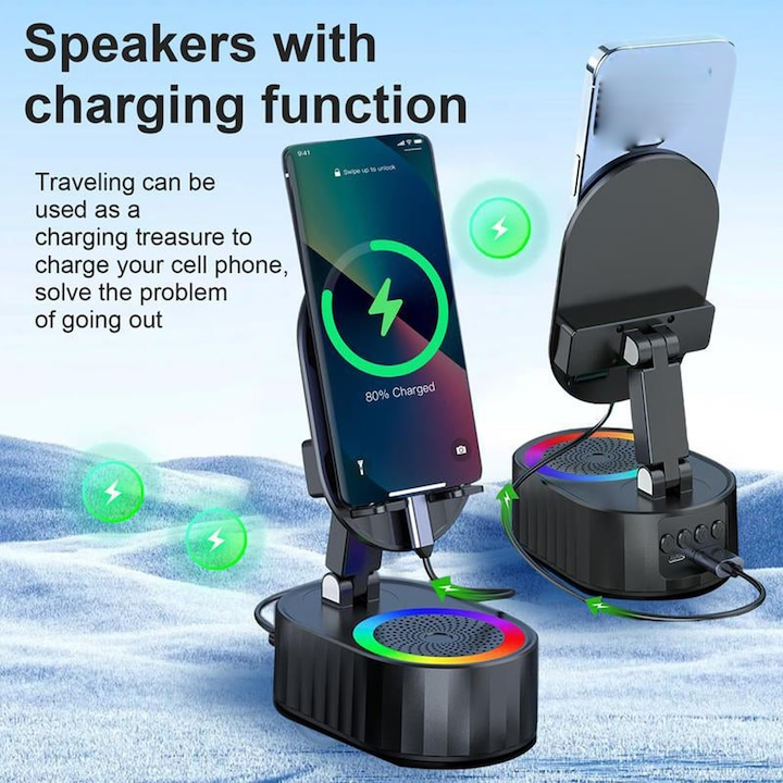 Korven™ - Πολυλειτουργική Βάση Κινητού με Bluetooth 5.3 και Ηχείο