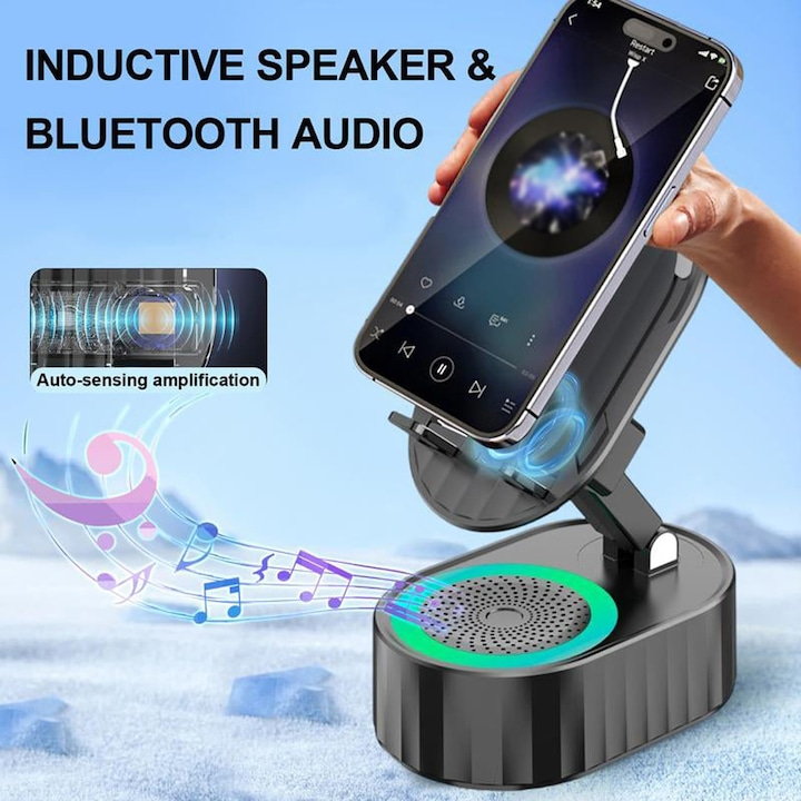 Korven™ - Πολυλειτουργική Βάση Κινητού με Bluetooth 5.3 και Ηχείο